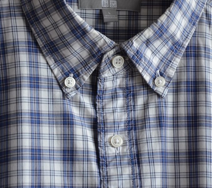Kariertes Hemd Uniqlo, blau weiß, 43