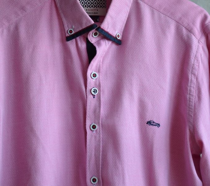 Dario Beltran slim fit pink shirt 42
