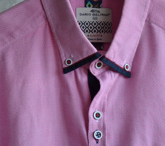 Dario Beltran slim fit pink shirt 42