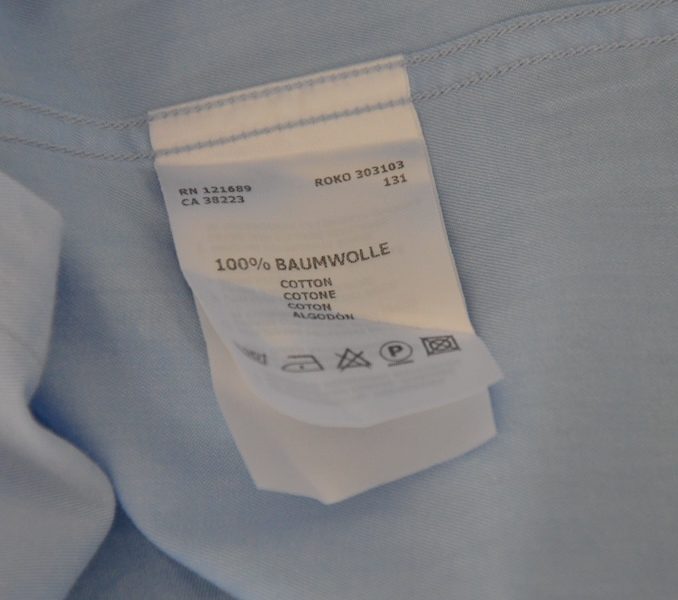 Drykorn Babyblaues Hemd mit weißem Kragen 42