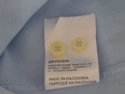 Drykorn Babyblaues Hemd mit weißem Kragen 42