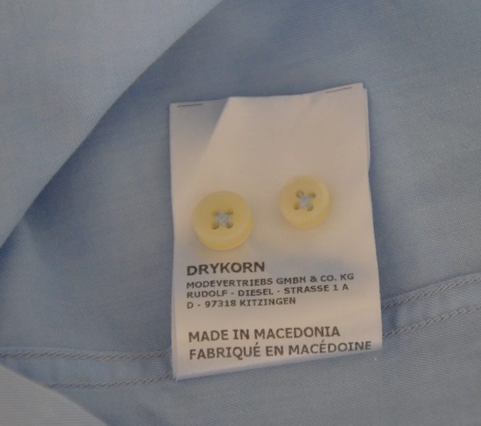 Drykorn Babyblaues Hemd mit weißem Kragen 42