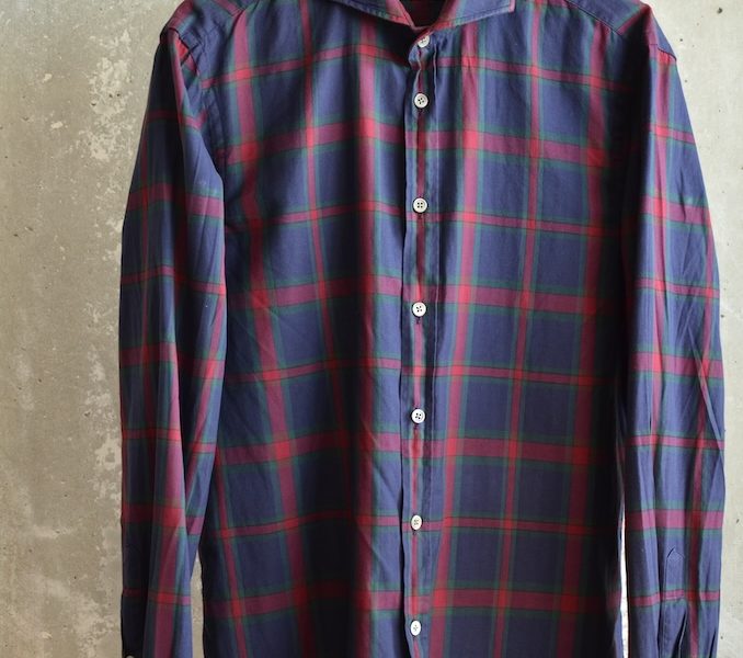 House of Paul Rosen blau/grün/rot kariertes Hemd 40