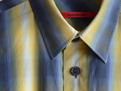 Signum Gelb/Blau/Grün gestreift Herrenhemd 46