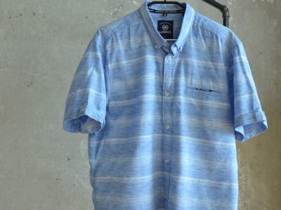 Blaues Herren Kurzarm - Hemd Größe 44