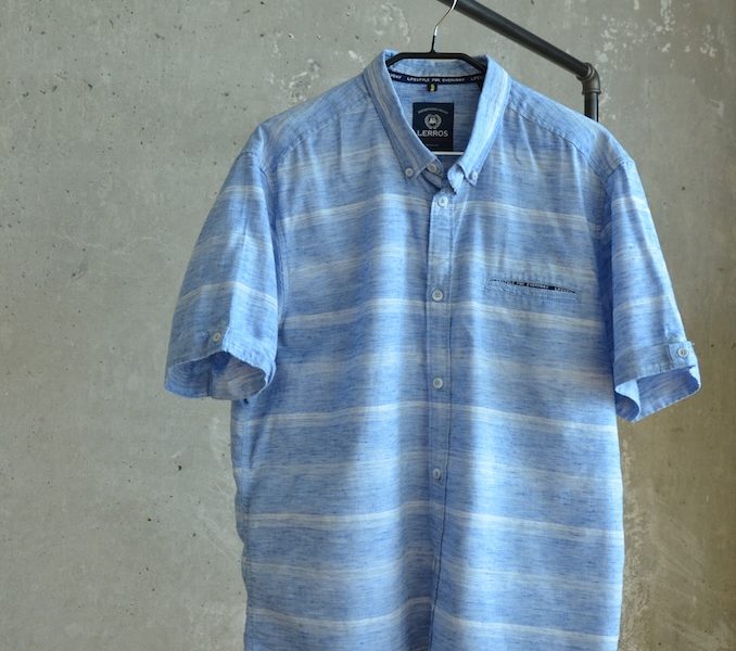 Blaues Herren Kurzarm - Hemd Größe 44