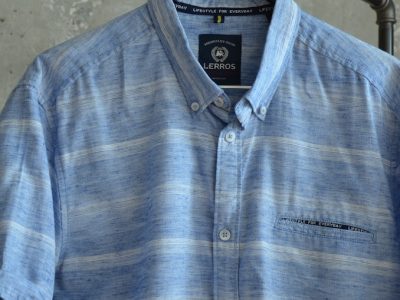 Blaues Herren Kurzarm - Hemd Größe 44