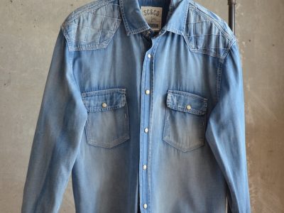 Washed Denim Hemd mit genähten Schulterdetails 44